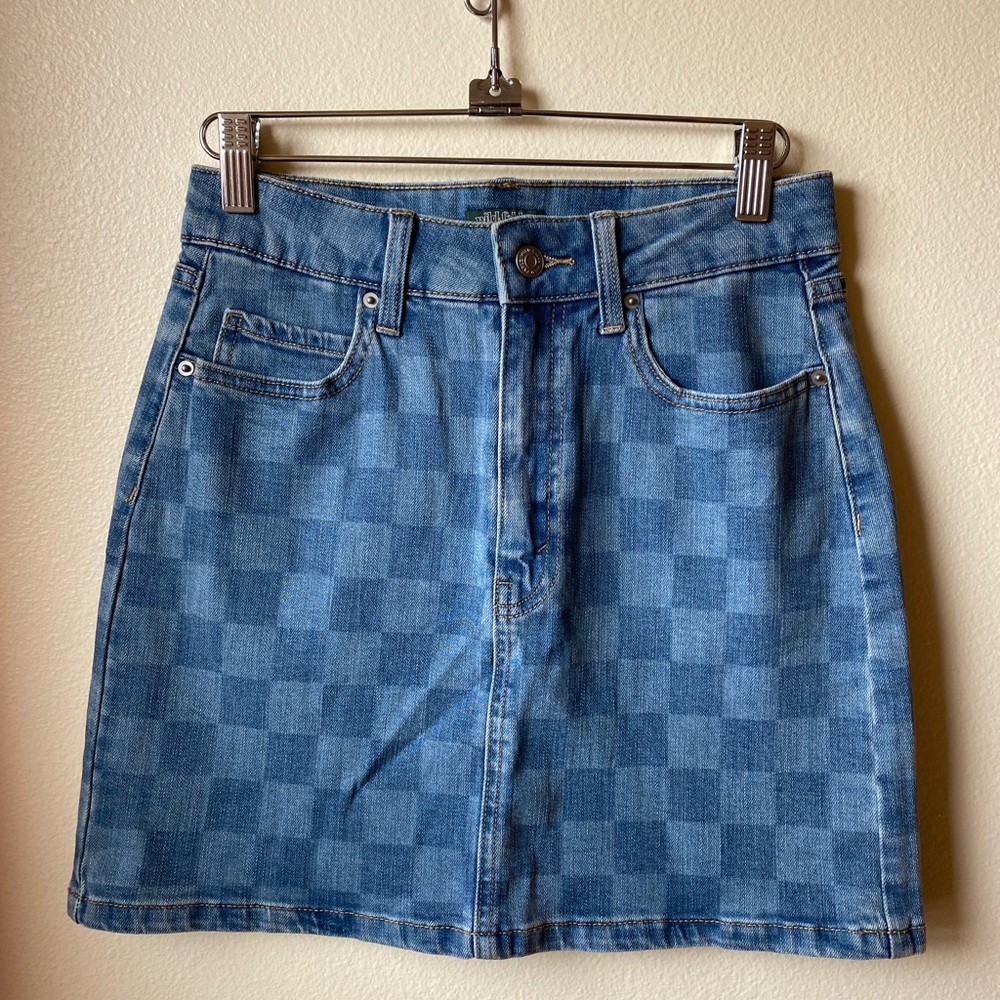 Checkered denim